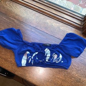 Fashion nova Blue o-ring crop top